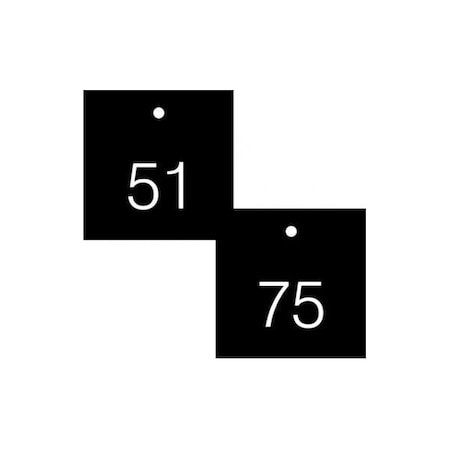 Accuform Engraved Numbered Tags, PF-Cardstock, 1/4 in H x 2-1/8 in W, 25 PK TDG372BK